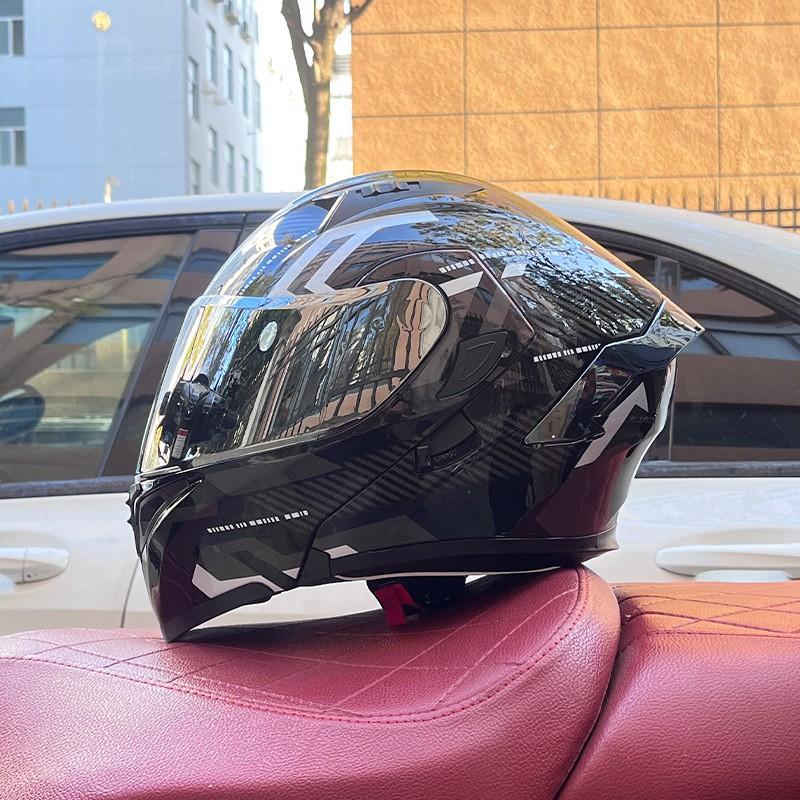 Modular Flip-Up Motorcycle Helmet With Dual Visor Winter Wing Full Face Men Women All Season Bluetooth Ready