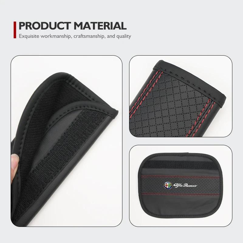 FJWXM1 Leather Car Seat Safety Belt Soft Protector Shoulder Strap Pad For Alfa Romeo Giulietta GT 159 147 156 Mito Brera Giulia Spider