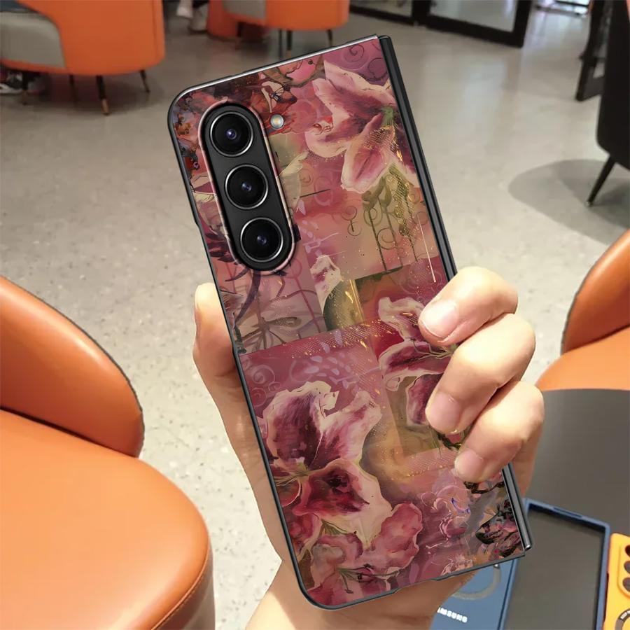 Задняя крышка-чехол для телефона Samsung Galaxy ZFold4 Z Fold 7 6 5 4 3 ZFold6 ZFold7 ZFold3 ZFold5 С принтом цветов Лилии и Орхидеи