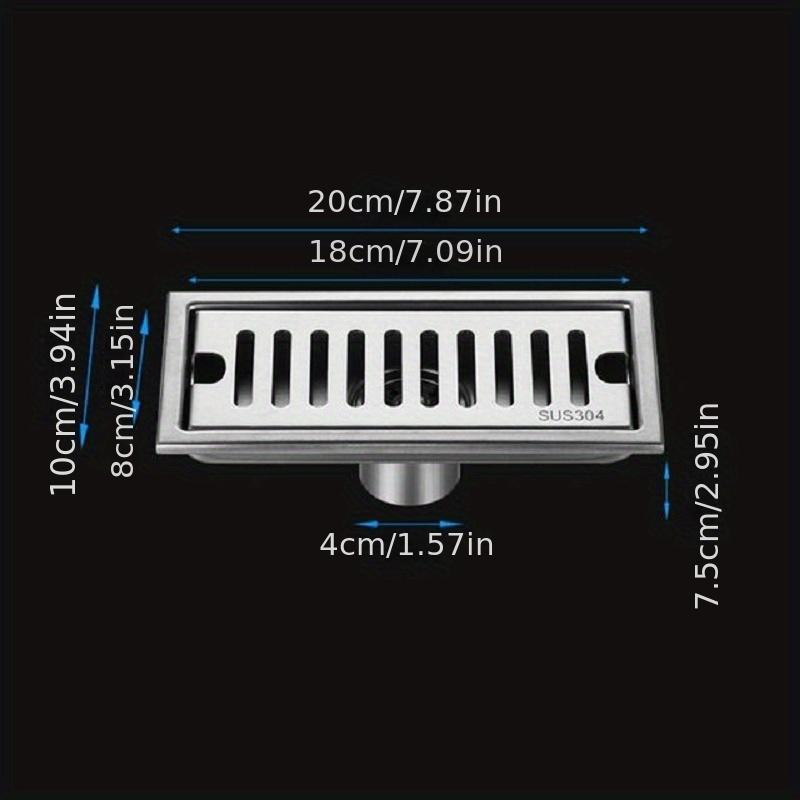 1 комплект сливного трапа для пола из нержавеющей стали для душевой комнаты, дренажная крышка для дезодоранта большого объема, прямоугольная длинная