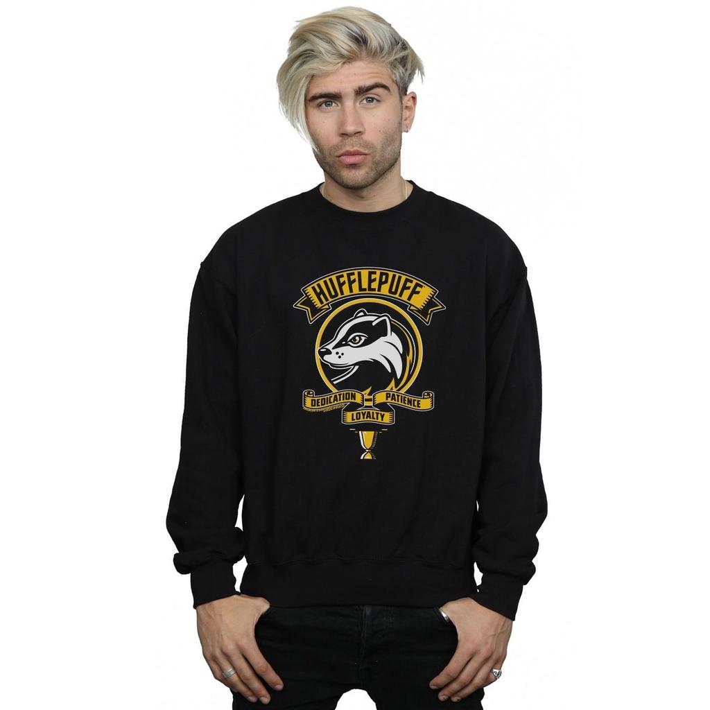 Harry Potter Mens Hufflepuff Toon Crest Sweatshirt