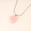 Ожерелье с цепочкой из нержавеющей стали в форме сердца из розового кварца для женщин [Coai]