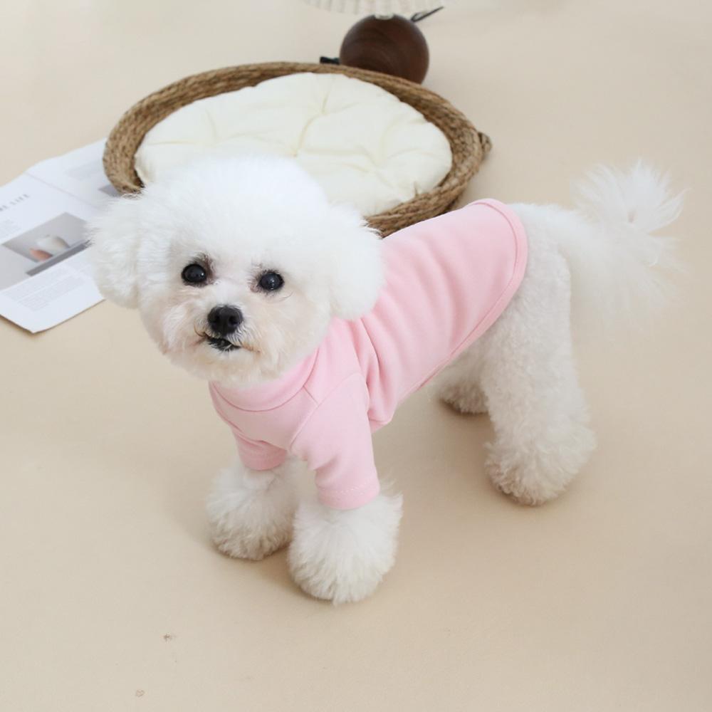 Autumn and Winter Pet Solid Color Warm Hoodie Bottom Shirt Simple and Versatile Double sided German Velvet Thick High Neck Hoodi