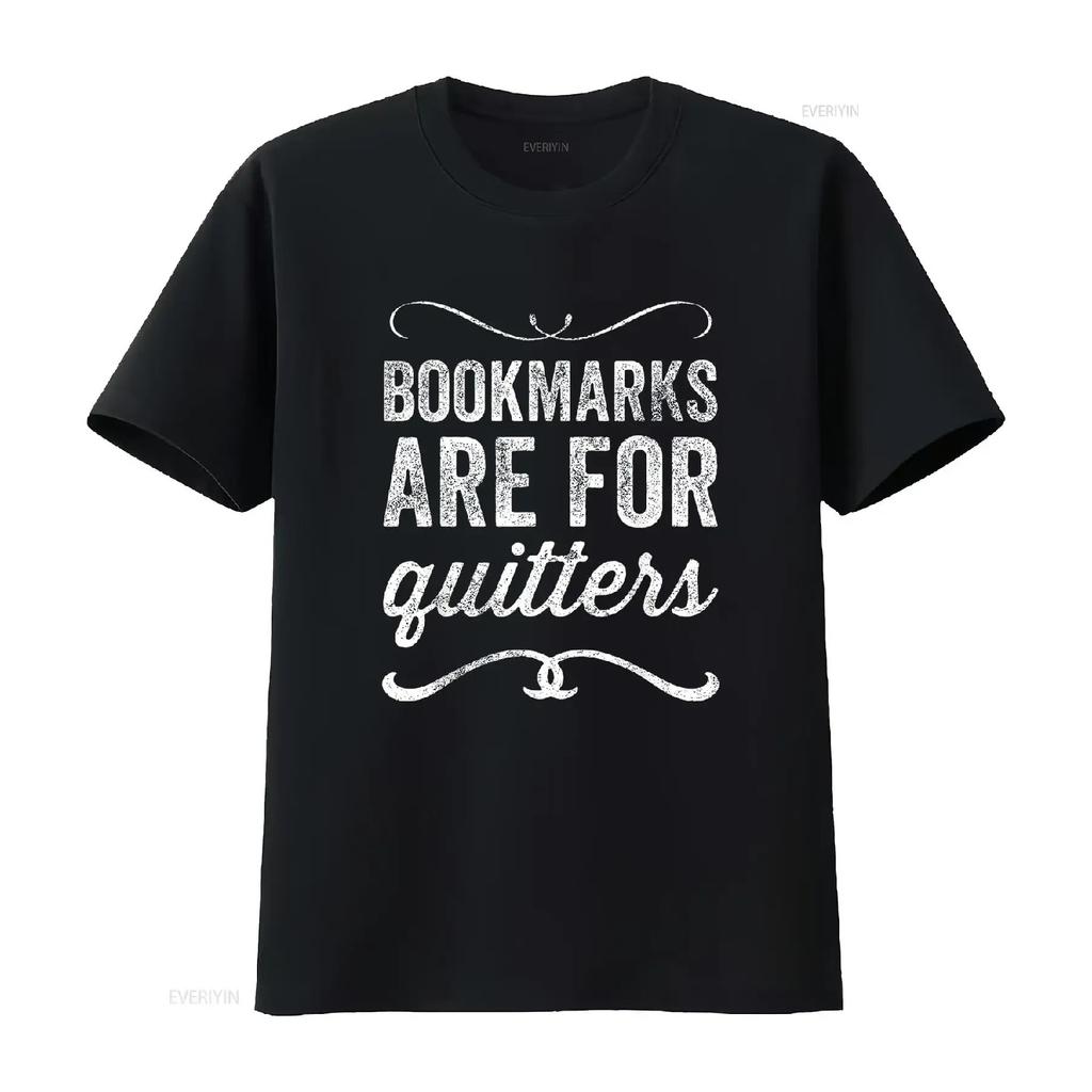 Bookmarks Are For Quitters Funny Bookworm T Shirt Trendy Women s Tops Cute with Fun Print vintage Washed Casual Soft