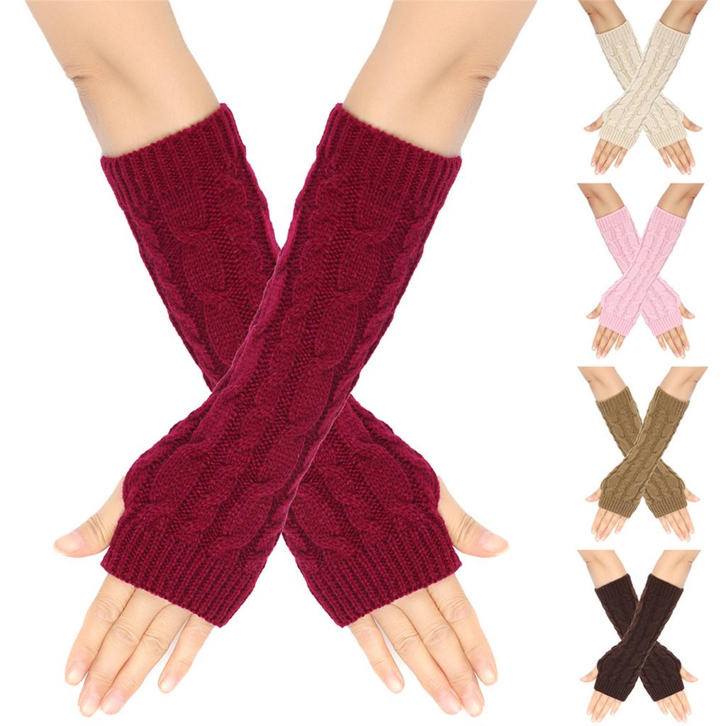 1pair Women's Wool Arm Covers Winter Comfortable Oversleeves Knitted Sleeves for Winter Comfort