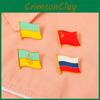 Flag Colorful Chic Badge Brooch Unique Geometric Metal Pin For Trendy Clothing And Bags