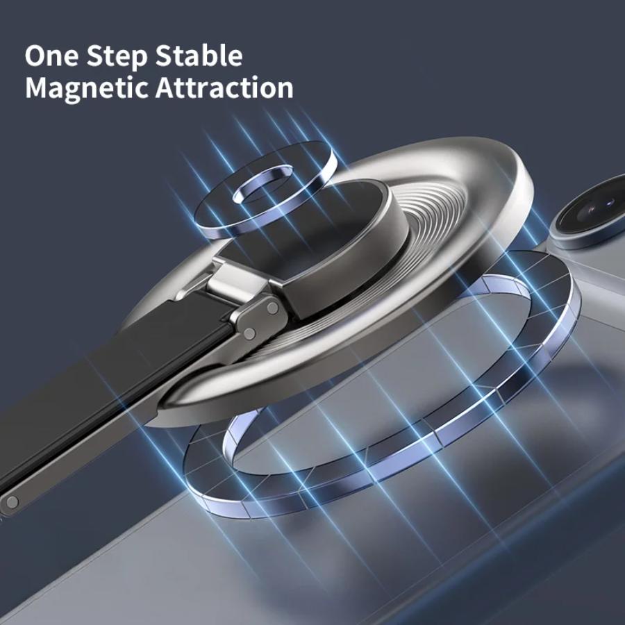 Складной держатель-кольцо MagSafe - Вращающаяся на 360° подставка с улучшенным захватом для стола, просмотра и путешествий, Совместим с iPhone 15-17