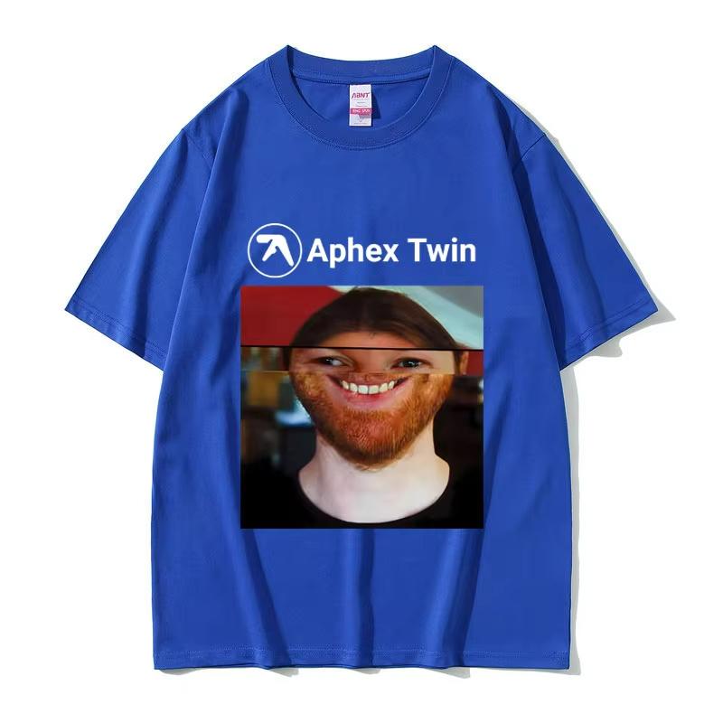 Певец Aphex Twin Лицо Смешной Мем Футболка Мужская Женская Мода Винтажная Оверсайз Уличная Одежда Унисекс Повседневная Мягкие Хлопковые Футболки Топы