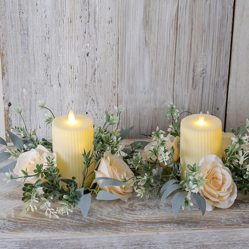 25см Сценическая Свеча Декорация на День Святого Валентина Вечеринка Мини Венок Благородный Домашний Декор Украшения для Стола Многоцветный