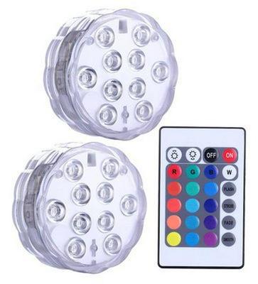 Светодиодные погружные светильники с дистанционным управлением: Набор из 10 предметов для аквариума, ванны, вазы и фонтана