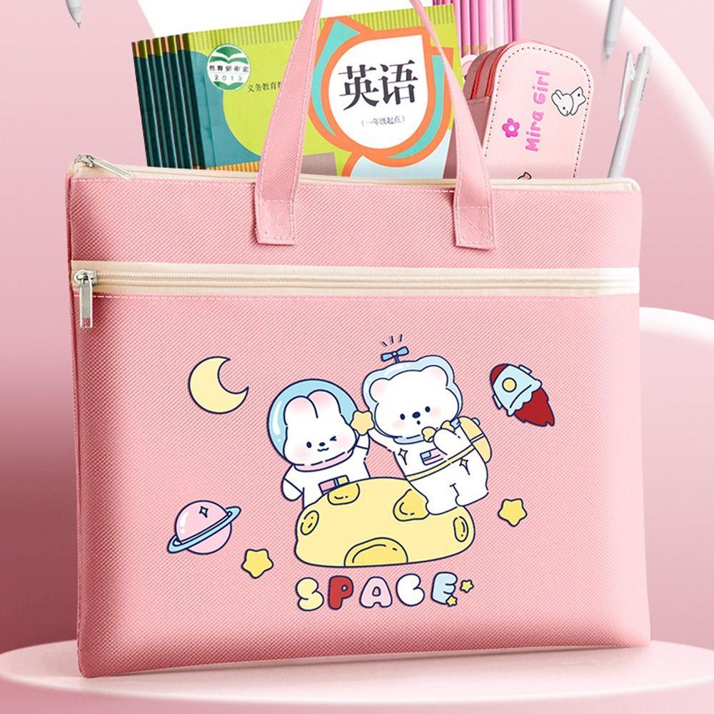 Двухслойная школьная сумка-тоут, холщовая сумка для файлов, симпатичная сумка для файлов формата А4, учебные принадлежности