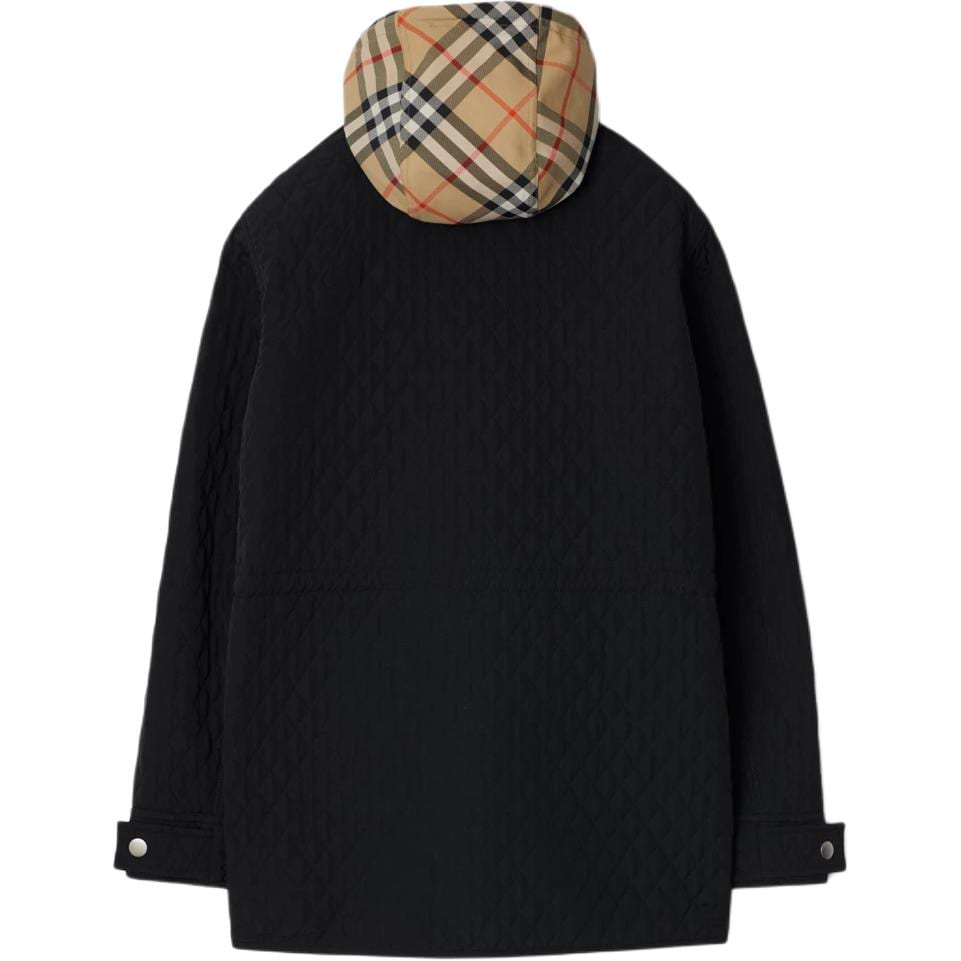Burberry Проверьте капюшон Стеганая куртка 80938761