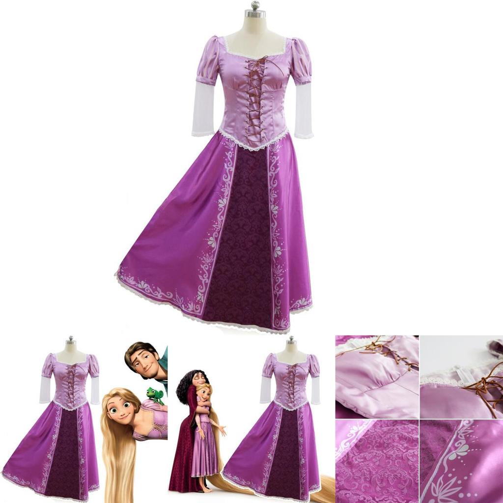 Elegant Adult Fairytale Princess Tangled Rapunzel Cosplay Costume For Halloween Parties