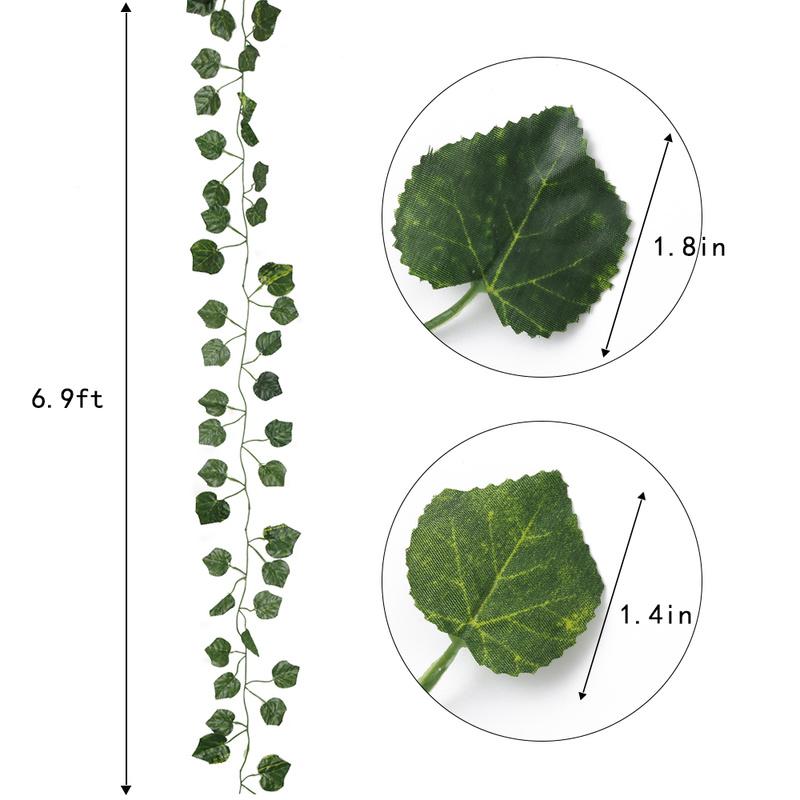 12 шт. 2,1 м искусственная гирлянда из листьев плюща, искусственные растения, имитация лозы, растения, листья винограда для дома, свадьбы, внутреннего и наружного украшения стола