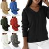 Winter Sweater Ribbed Cuff Cold Resistant Solid Color Female Slim Sweater Jumper Top for Daily Life