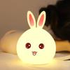 Big Face Rabbit Silicone Night Light  Color Changing LED Cute Lamp with Touch Sensor Control  USB Rechargeable, Perfect Decoration