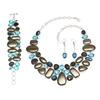 Pyrite Labrodorite Gemstone Jewelry Necklace &Set 18-20''