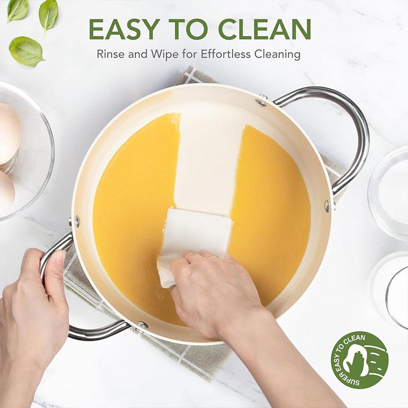 6 QT Large Soup Cooking Pot Stew Pot with Lid Ceramic Coating Nonstick Stock Pot Pasta Pot Casserole Pot Induction Compatible