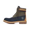 Retro Comfortable Mid-Calf Outdoor Boots Men Boots Blue Green A5ZZF019