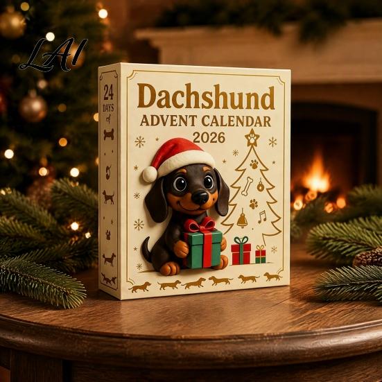 Dachshund Miniature Set 2026 Advent Calendar 24 Days 3D Collectible Dog Figures Three Dimensional Ornaments Holiday Puppy Christmas Countdown