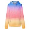 Женская мода Повседневные Универсальные Повседневные толстовки с круглым вырезом Графика Повседневные с длинным рукавом Градиент Лоскутная верхняя одежда с принтом Толстовки