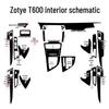 Zotye T600 Interior Carbon Fiber Gear Shift Console Wrap Stickers