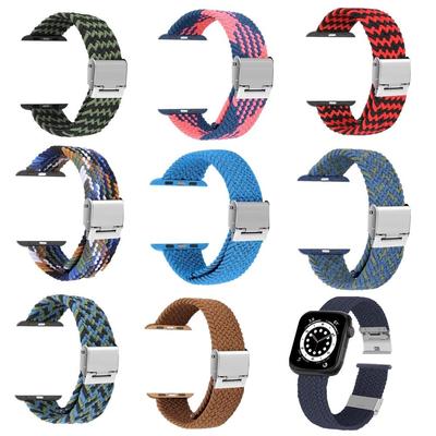 Регулируемые плетеные ремешки для часов Apple Watch Series Ultra 9 8 7, нейлоновый ремешок со складной застежкой для браслета IWatch 4, 5, 6, 38, 40, 42, 44, 41, 45, 49 мм