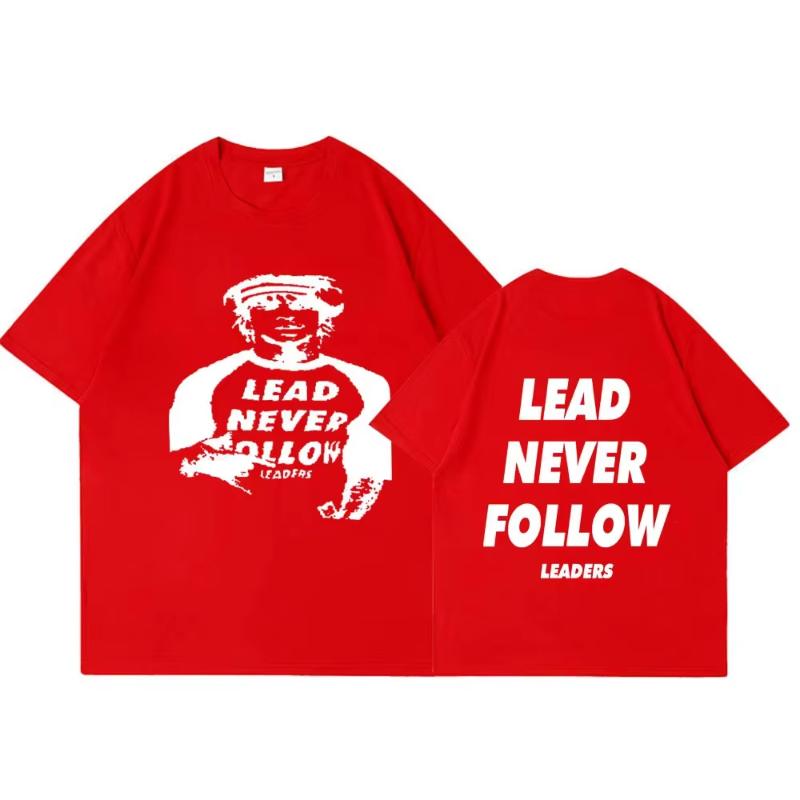 Футболка унисекс с принтом рэпера Chief Keef 'Lead Never Follow Leaders', женская, хип-хоп, винтажная, хлопок, повседневная, мягкая, оверсайз