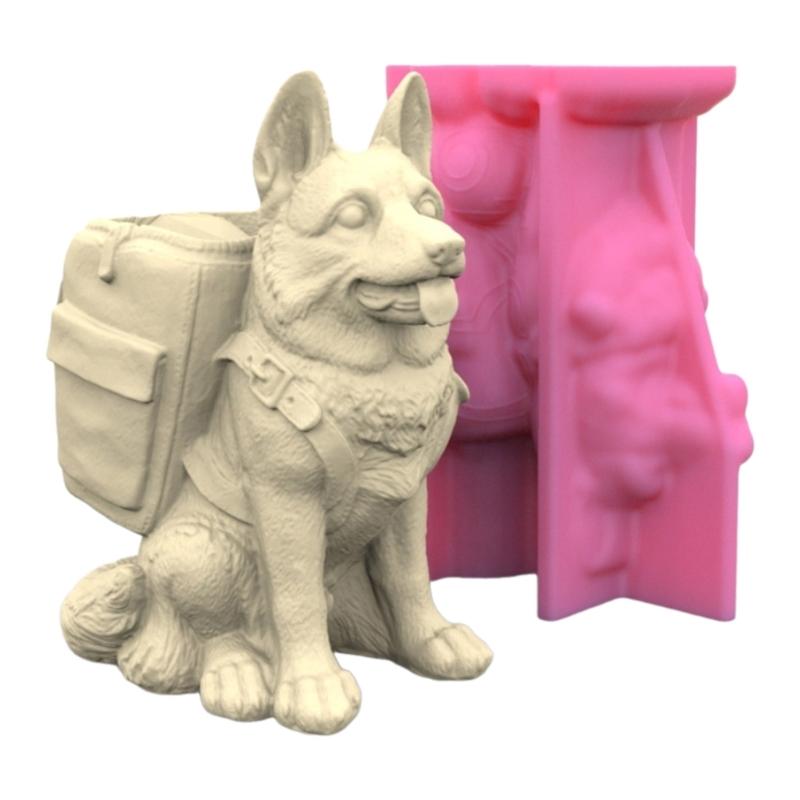 3D Silicone Mold Silicone Casting Mould Collie Shape Silicone Craft Molds for Making Concrete Resin Flower S