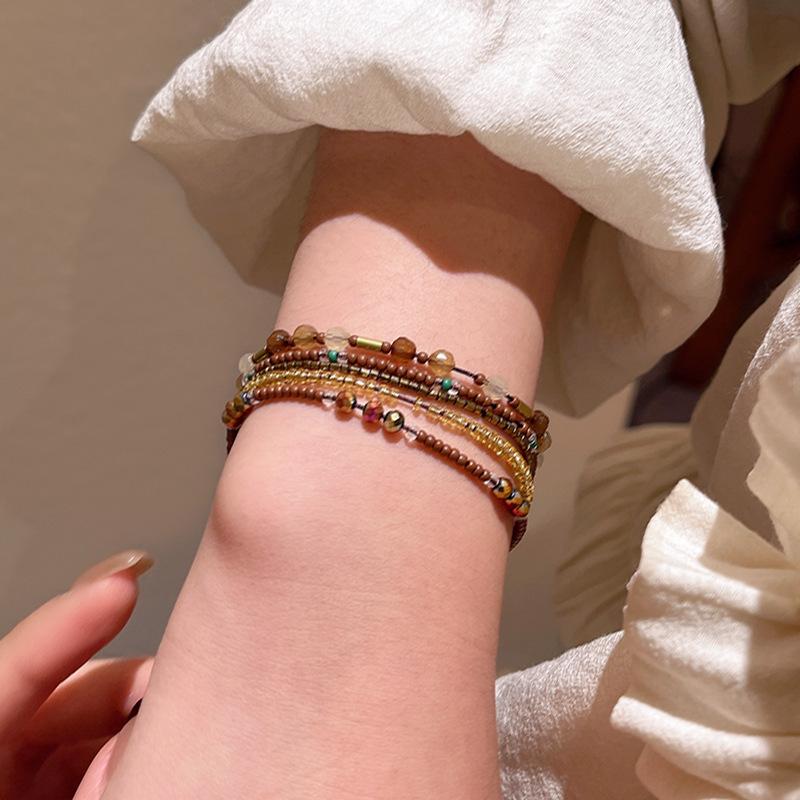 "Elegant Women's Pearl, Obsidian, and Crystal Bracelet - Chinese Ancient Style"