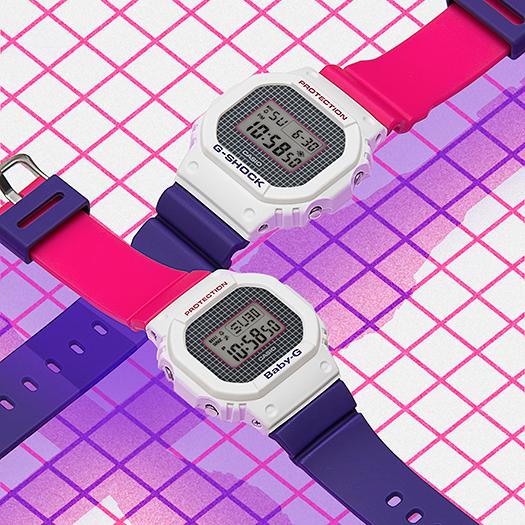 Casio Женские часы Baby-G, кварцевые, с resin-браслетом, водозащита 200 м, ударопрочные, с будильником, BGD-560THB-7