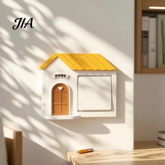 Декорация для офисного выключателя, 3D-печатное украшение для дома, световая рамка с полкой для фигурок, настенная накладка для домашней гостиной