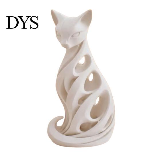 Декоративные фигурки для гостиной 3D-печатная фигурка кота-спирали, полая современная абстрактная скульптура, маленький настольный декор, полка для журнального столика, минималистичный