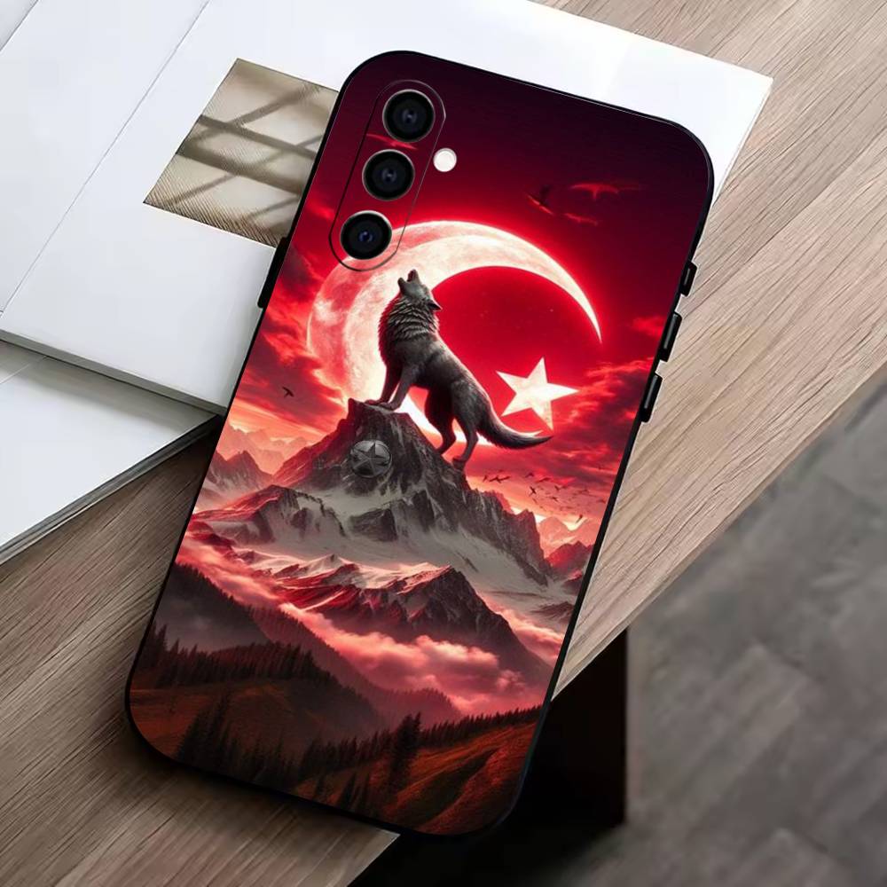 Чехол для телефона Turk Wolf Turkey Flag для Samsung Galaxy A73, A72, A71, A70, A53, A52, A51, Другие Мягкий Черный Чехол