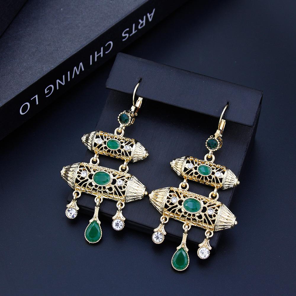 Шикарные женские серьги золотого цвета, ювелирные изделия для невесты, длинные геометрические серьги, традиционное искусство, бижутерия