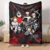 Horror Movie Series Print Flannel Blanket High Quality Warm Comfortable Cover for All Seasons Perfect for Gifts Home Decor