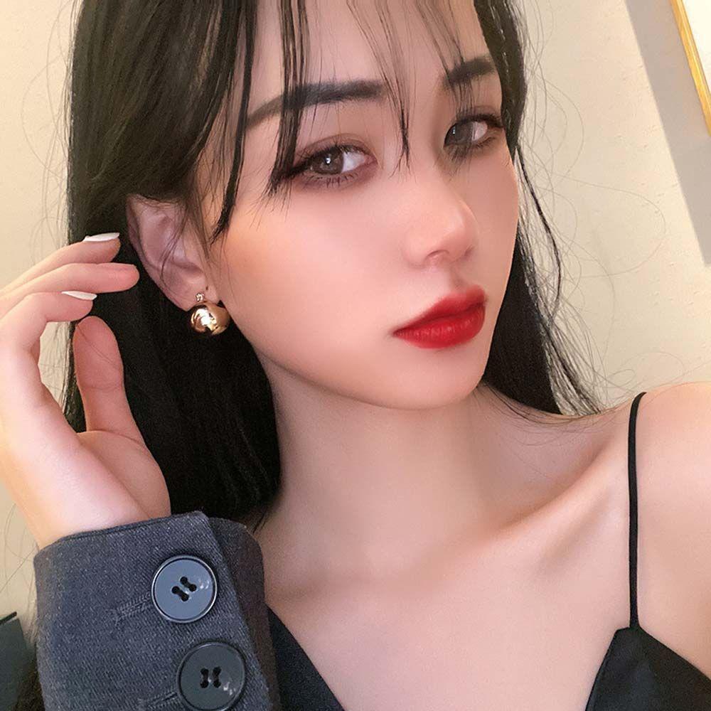 Французские серебристые круглые серьги-кольца в форме шара, U-образные серьги, гвоздики, серьги-кольца