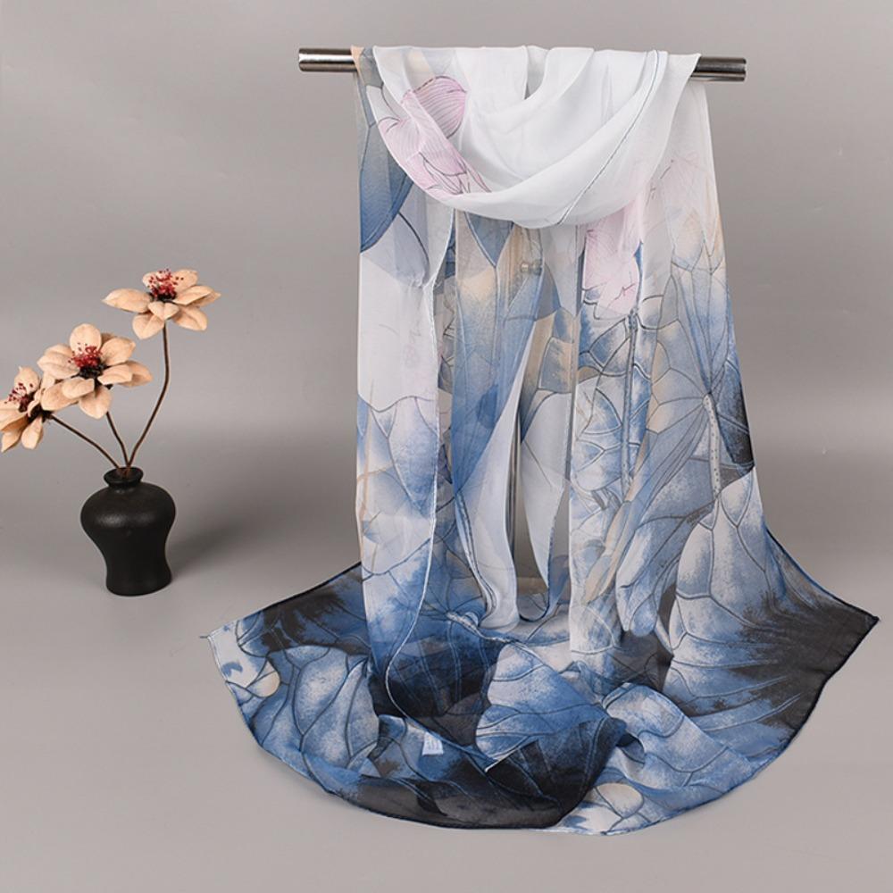 50*160cm Silk Scarf Satin Surface Long Shawl Fashion Printed Scarves For Women Girls