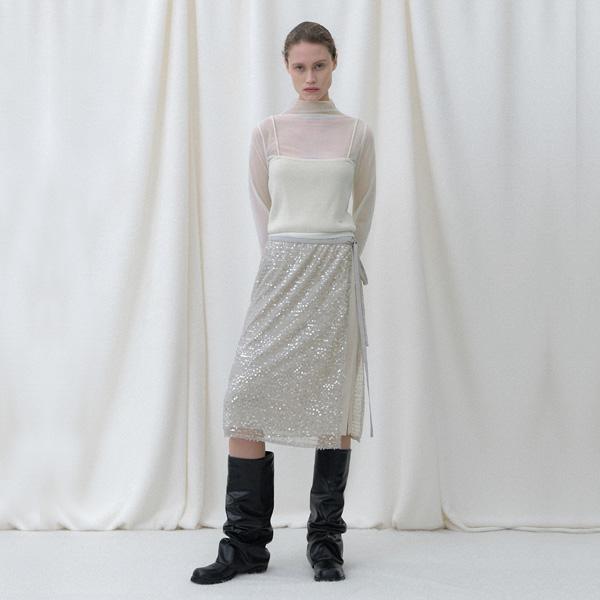 Ателье Девять Сияние Сатиновая Многослойная Юбка(Sk-4984)