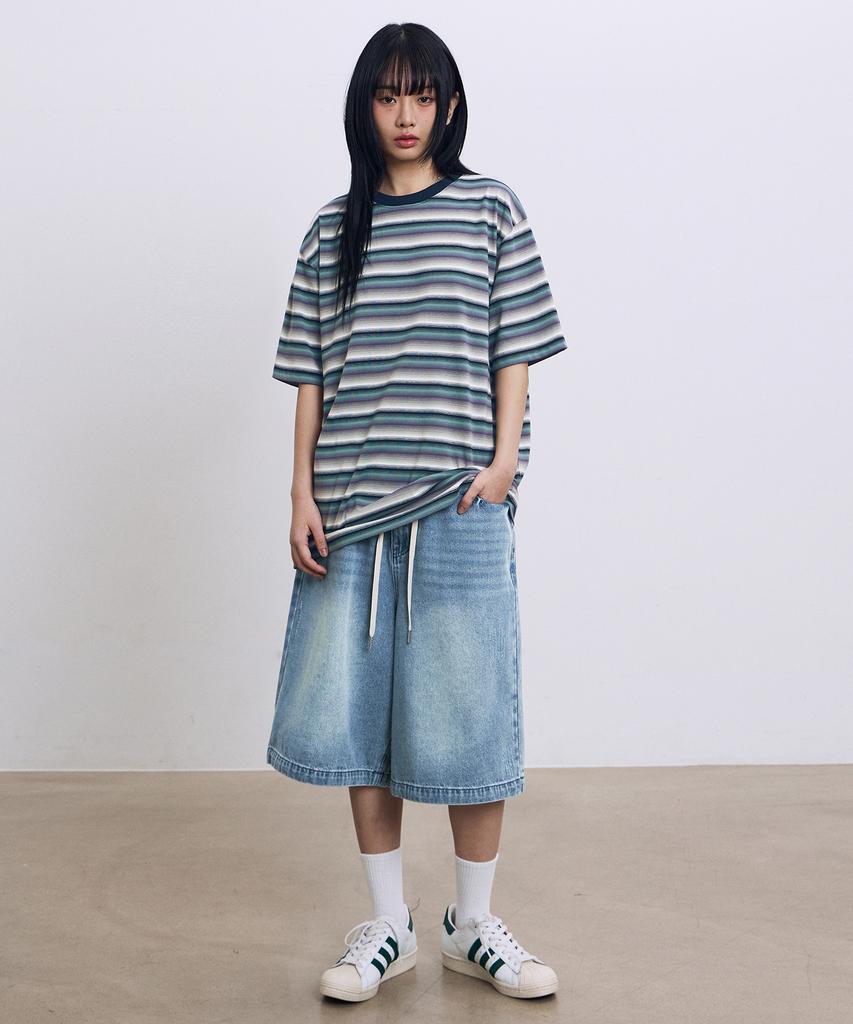 FILLUMINATE Mixed Color Striped T-Shirt - Brown