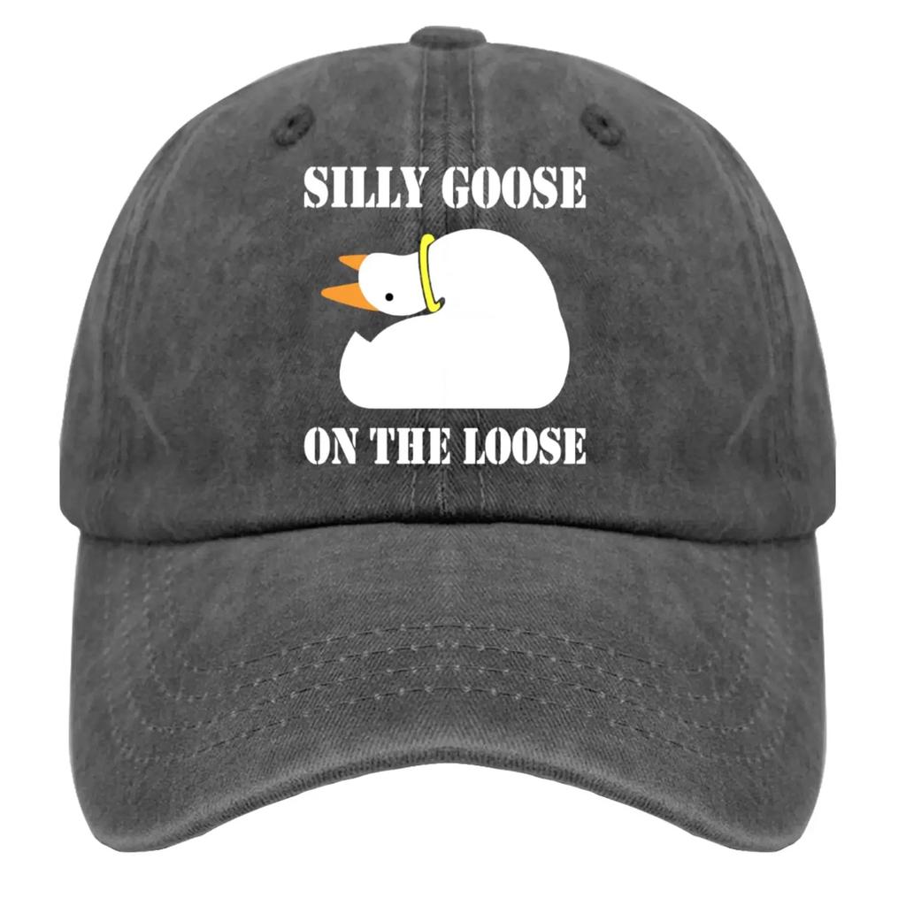 Silly Goose On The Loose Baseball Cap Anime Hat Pigment Black Mens Hats and Caps Gifts for Him Golf Hats