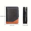 New Men's PU Leather Short Wallet With Zipper Coin Pocket Vintage Big Capacity Male Short Money Purse Card Holder
