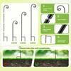 Outdoor Shepherd Hook Heavy Duty Metal Garden Hook with 2-Prong Base Detachable Shepherds Hook for Solar Lights Plant Baskets Lanterns Bird Feeders
