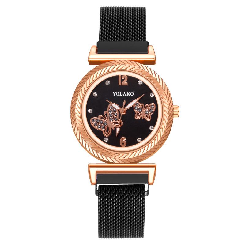 Обработка на заказ женские часы с бриллиантами в форме бабочки женские часы Milan с железным магнитом кварцевые часы магнит