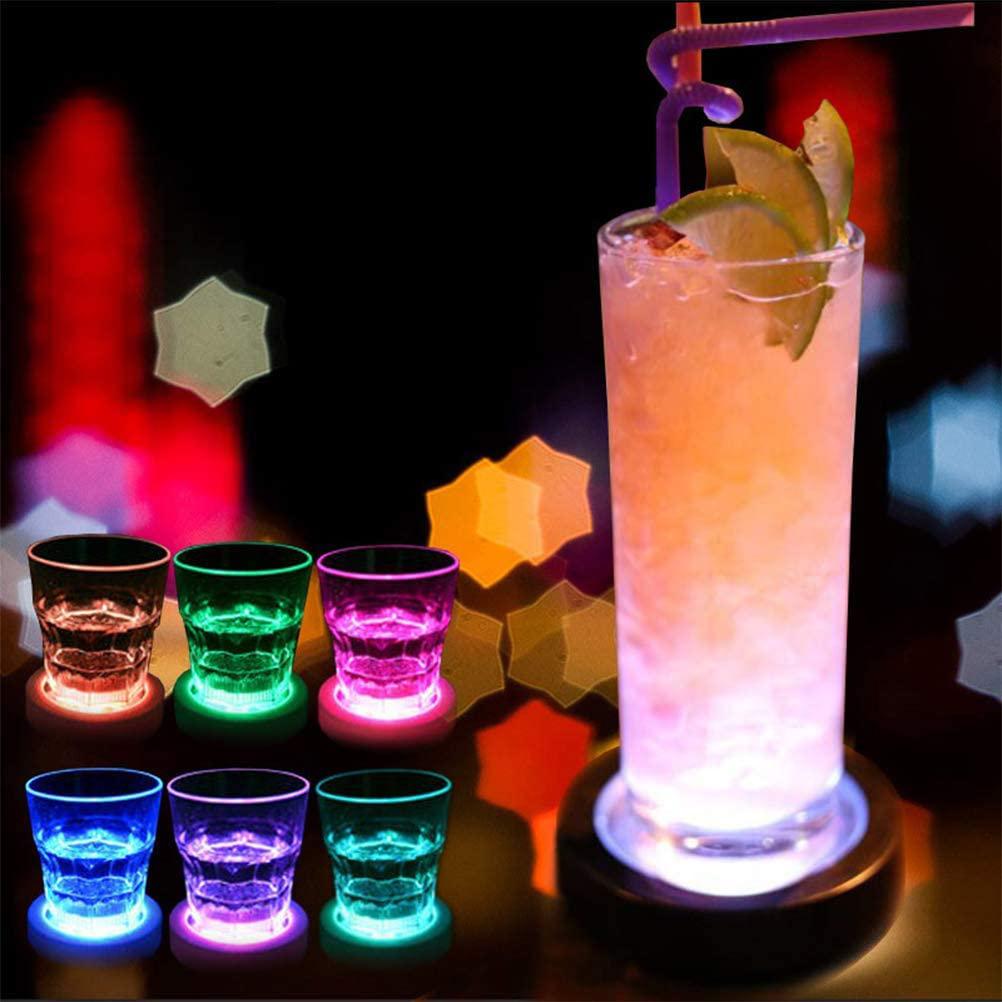 LED Drink Coasters Cup Coaster with Light Gravity Sensor Drink Pads for Bar Party Club