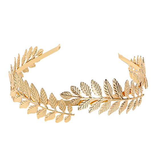 Золотой обруч для волос с полым листом, эластичный металлический ободок, декоративный женский тонкий головной убор, аксессуары для волос