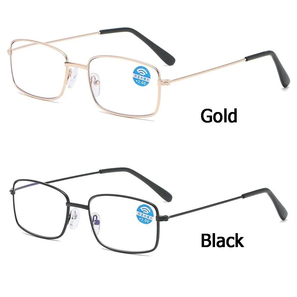 Fashion Anti Blue-ray Reading Glasses Metal Presbyopia Eyeglasses Women Square Round Far Sight Eyewear Vision Care +1.0~+4.0