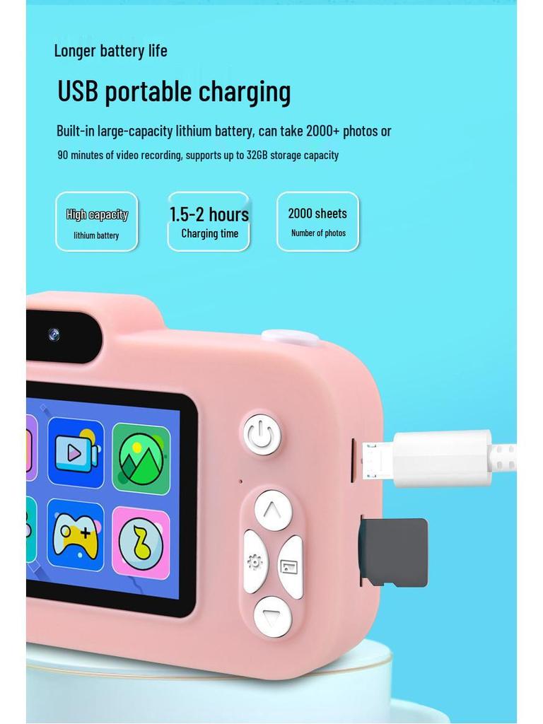 HD Dual Camera Cartoon Toy for Kids - Video Recording & SLR Digital Holiday Gift