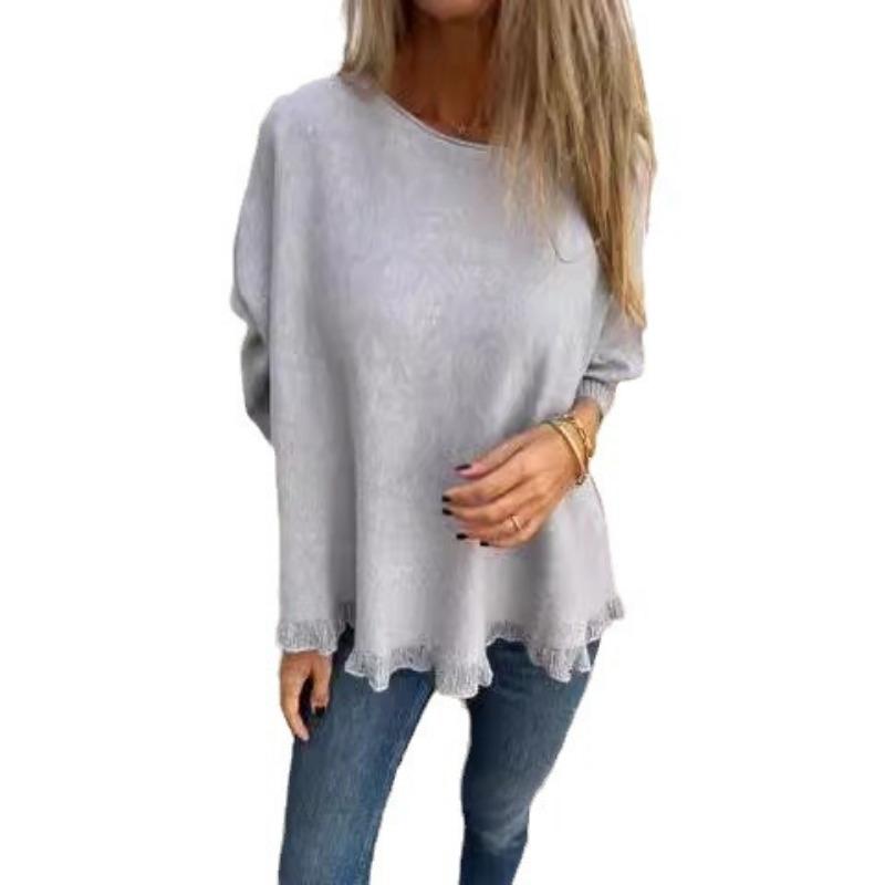 Осенне-зимний женский свитер, свободный, с длинным рукавом, трикотажная нижняя рубашка