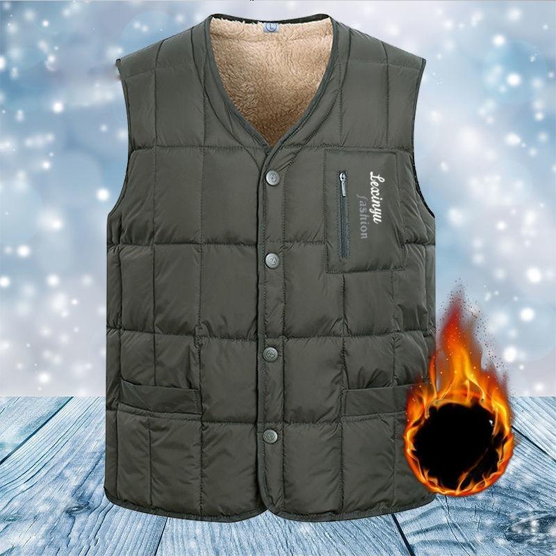 New Winter Style Sleeveless Vest Lamb Velvet Vest Men's Plush Velvet Thickened Cold-proof Vest Jacket